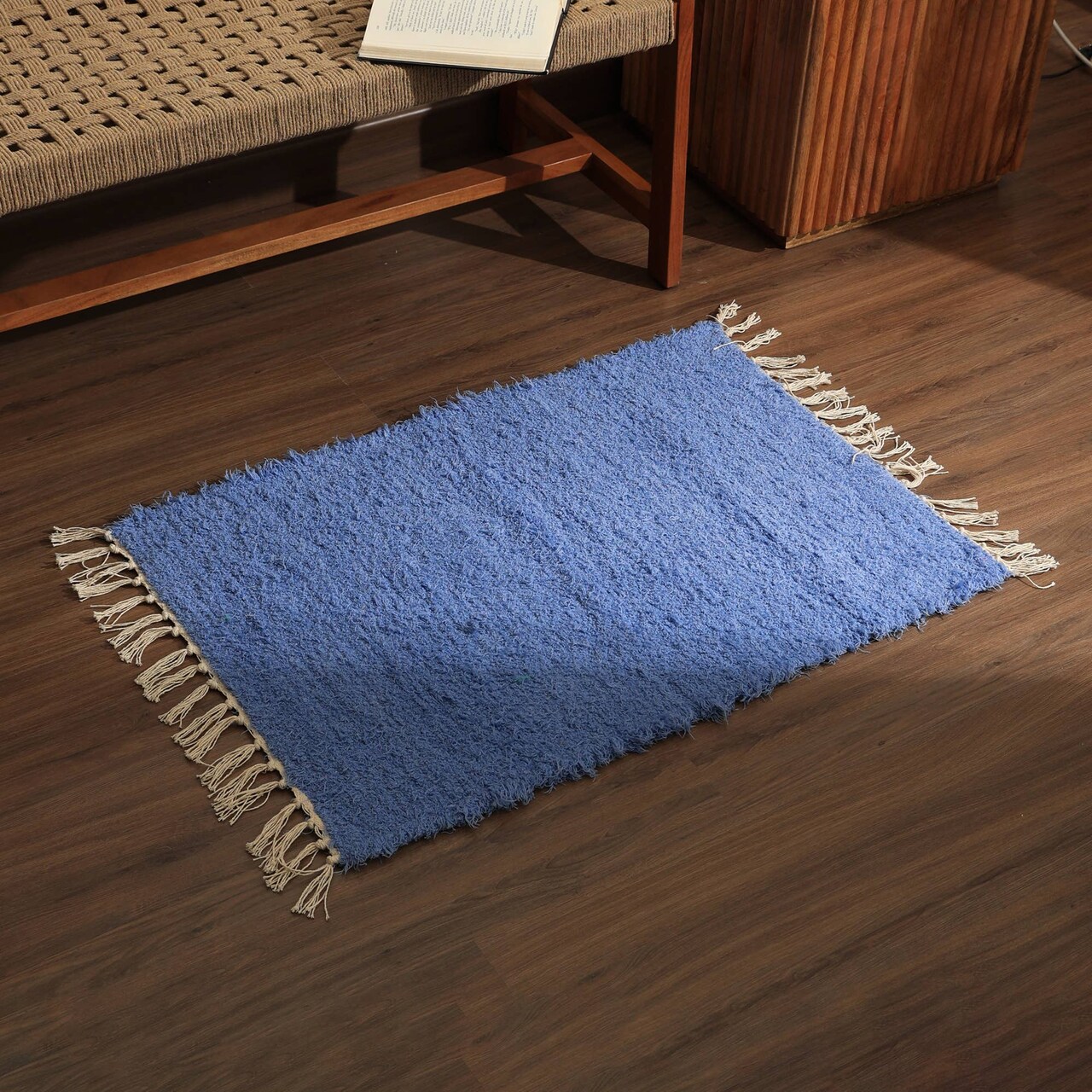36"x24" Small Area Rug – Soft Cotton & Polyester Scatter Rug with Fringe